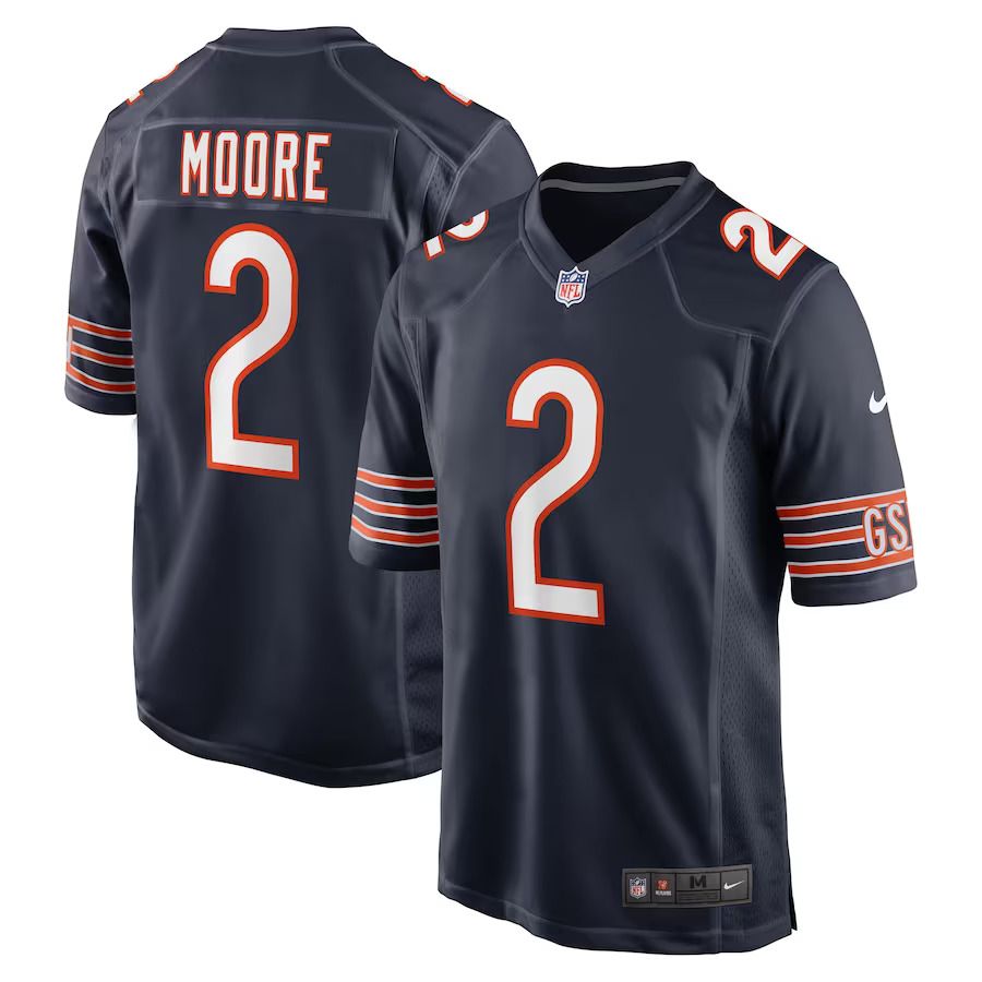 Men Chicago Bears #2 D.J. Moore Nike Navy Team Color Game NFL Jersey->women nfl jersey->Women Jersey